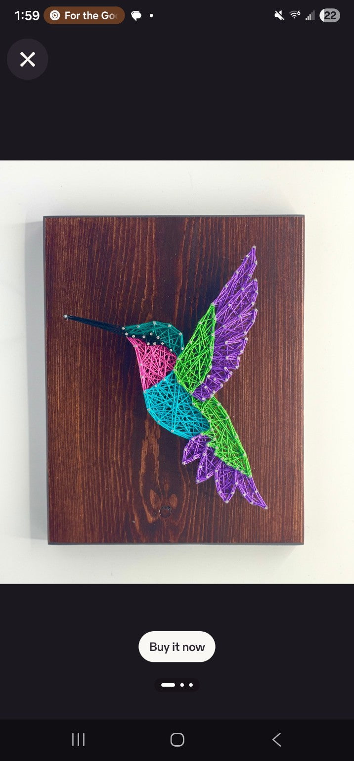 Hummingbird String Art Workshop design
