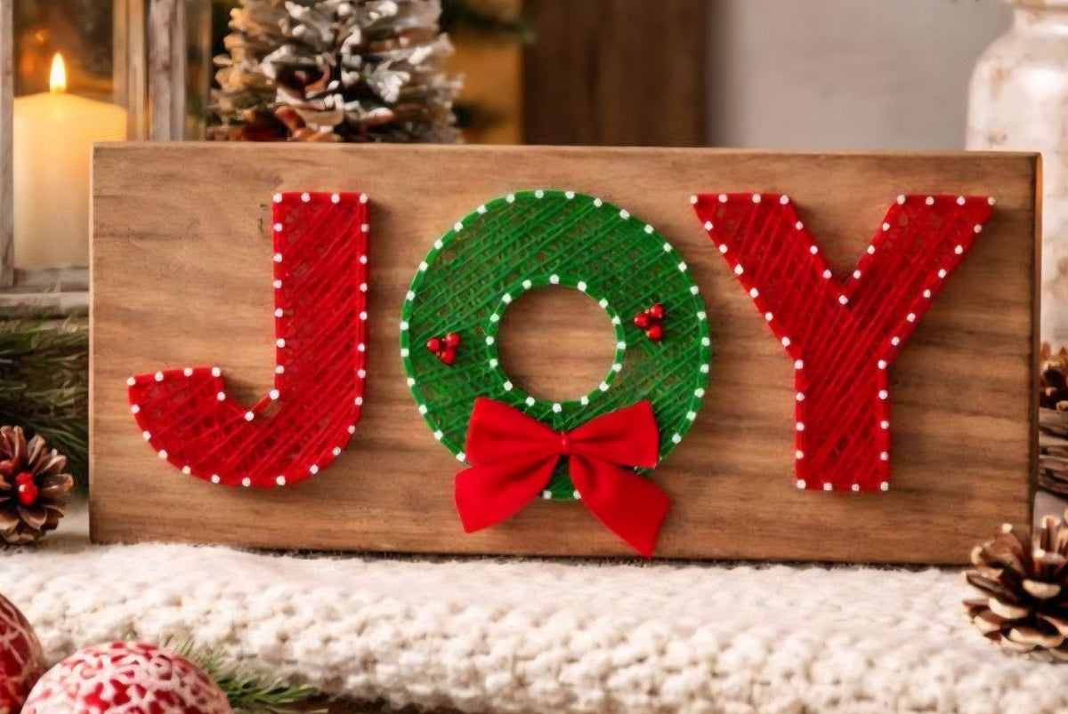 Joy Christmas String Art Workshop design