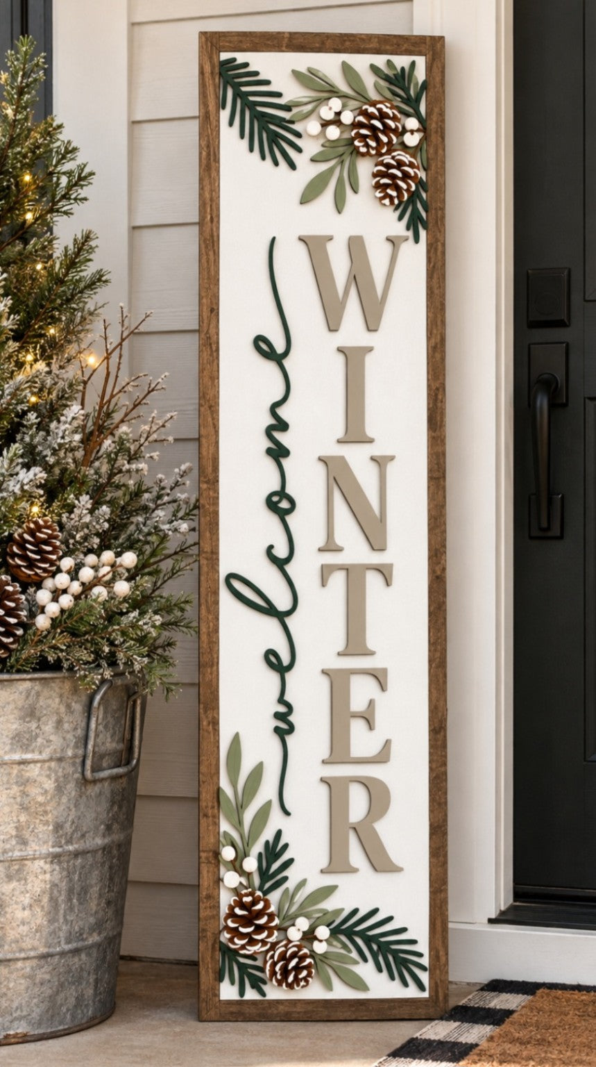 Winter Welcome pinecone