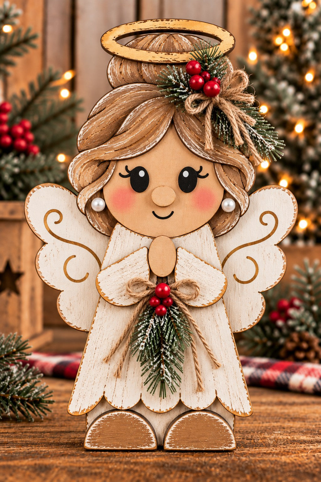 Angel Christmas wood character workshop project