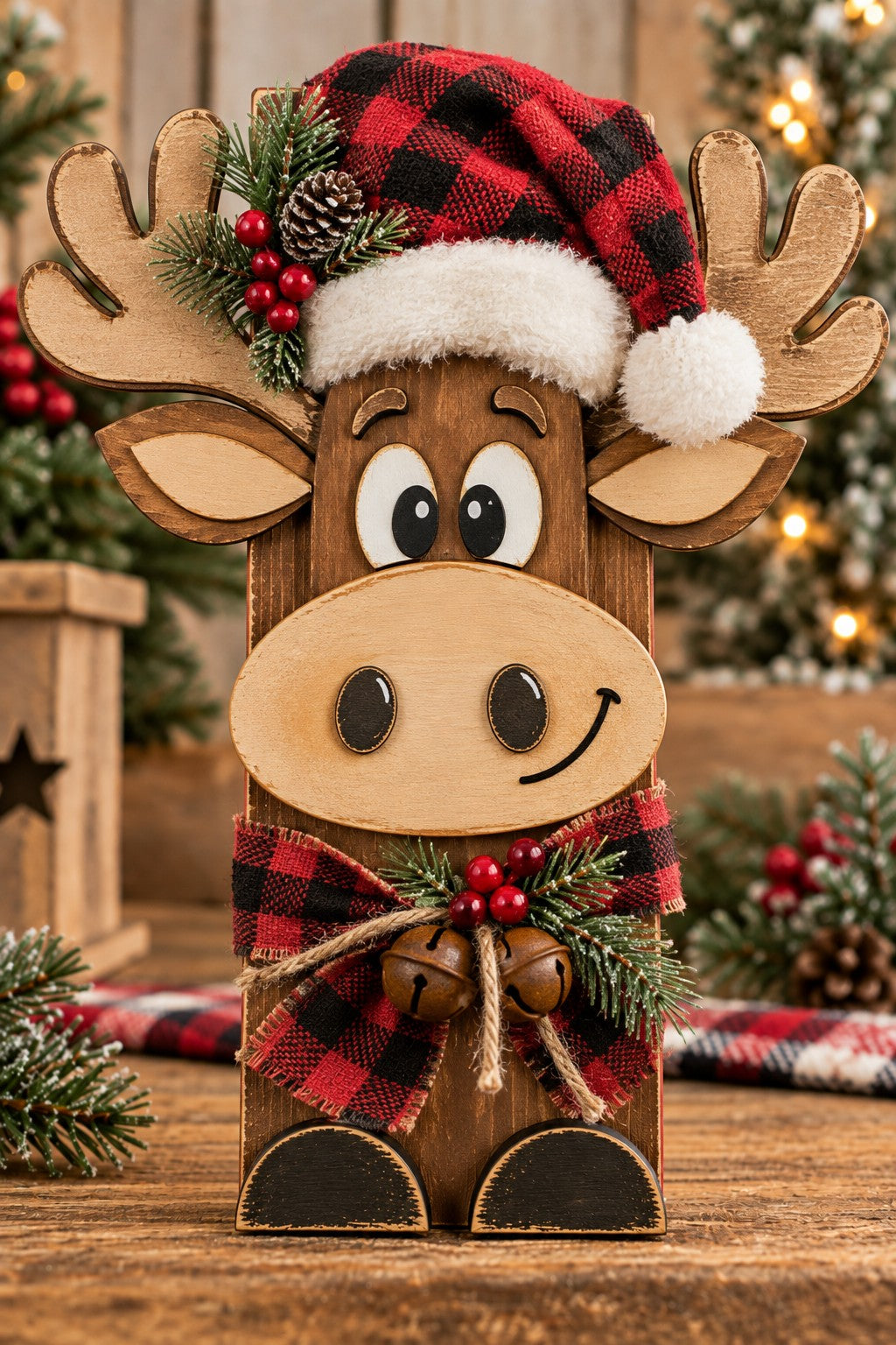 Moose Christmas wood character workshop project