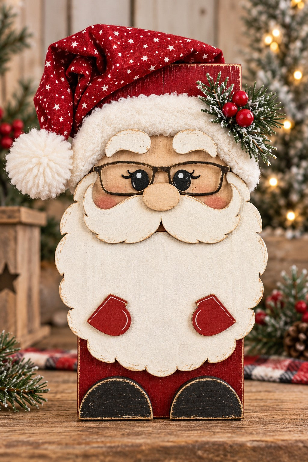 Santa Christmas wood character workshop project