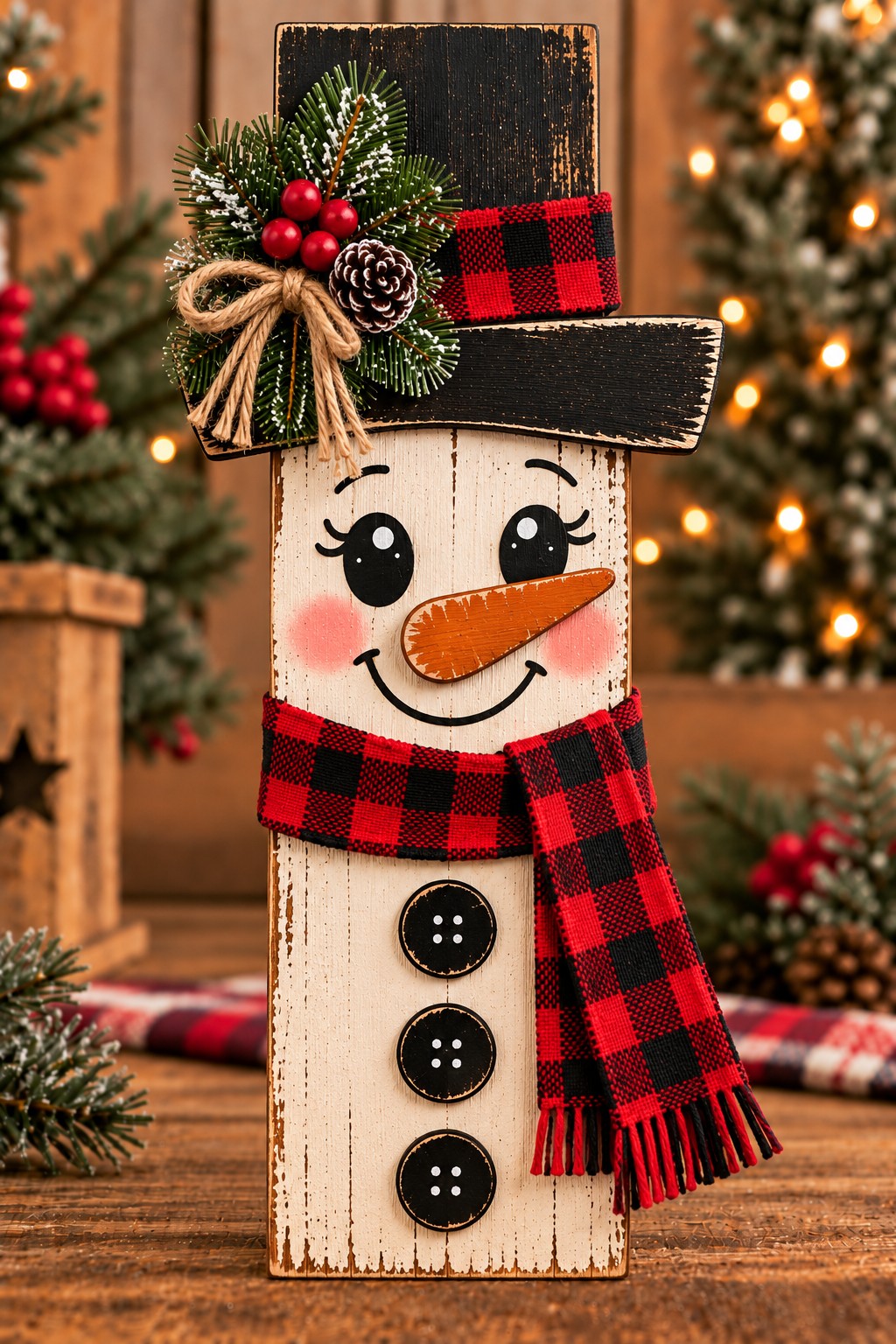 Snowman Christmas wood character workshop project