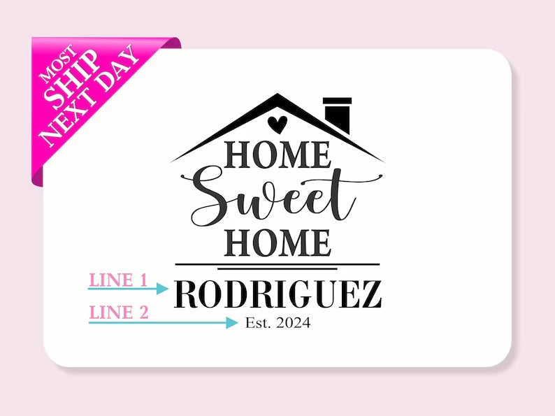 Home Sweet Home personalized cutting board engraving design