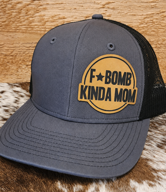 F-Bomb Kinda Mom custom patch adjustable snapback hat