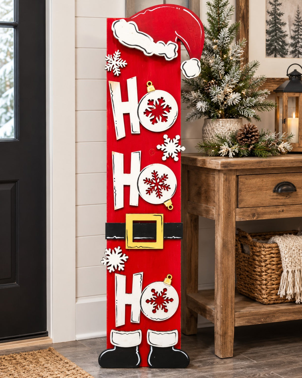 Ho Ho Ho Santa porch leaner
