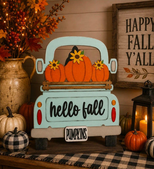 Hello Fall pumpkin trio interchangeable truck set