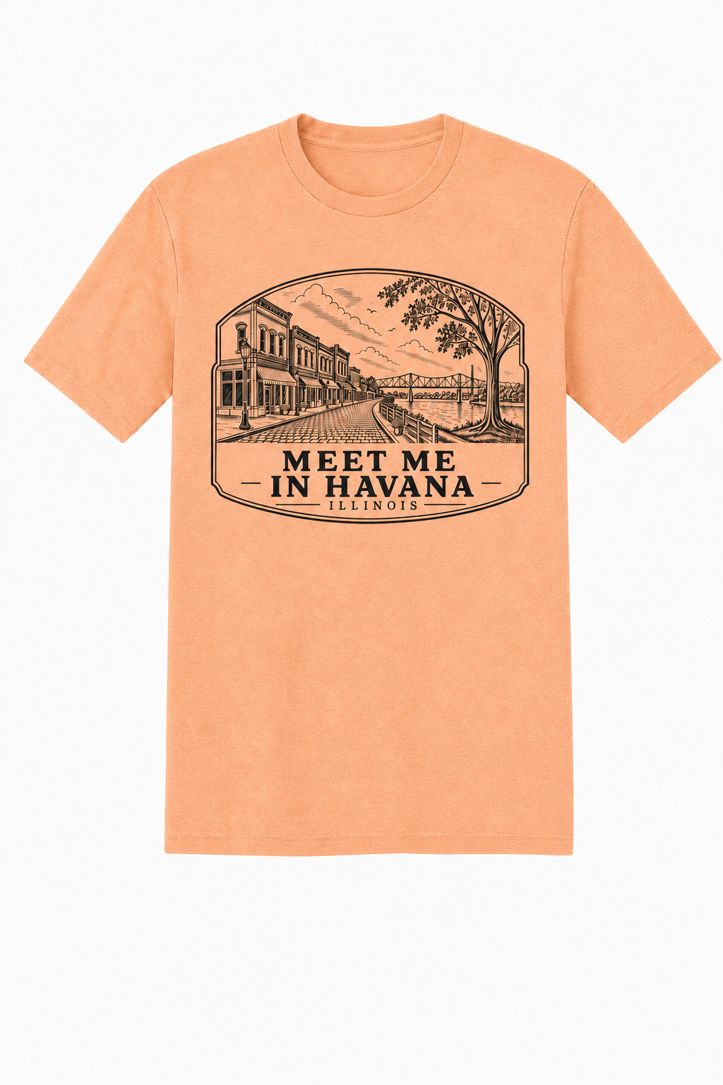 Meet Me in Havana Illinois unisex T-shirt in Apricot