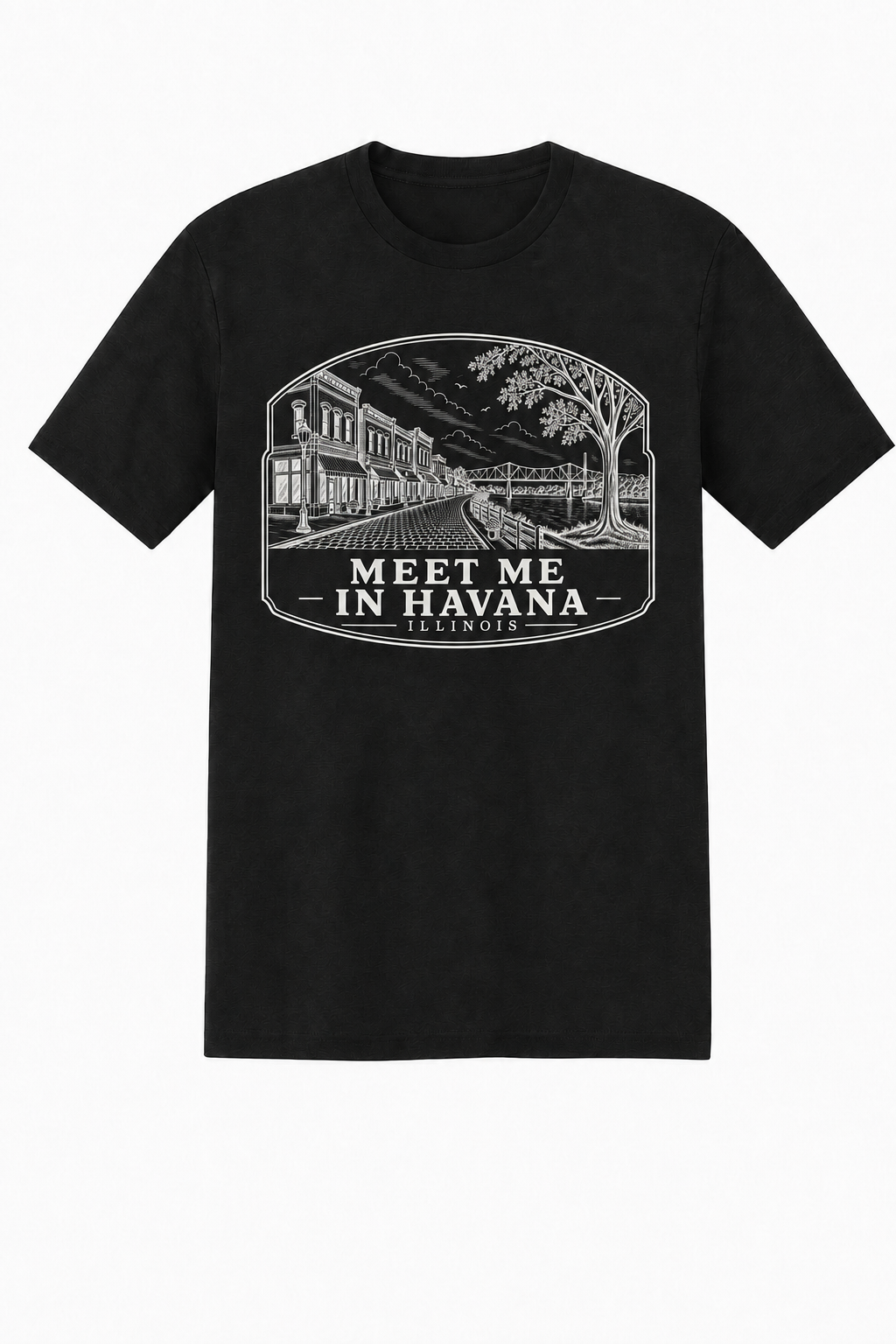Meet Me in Havana Illinois unisex T-shirt in Black