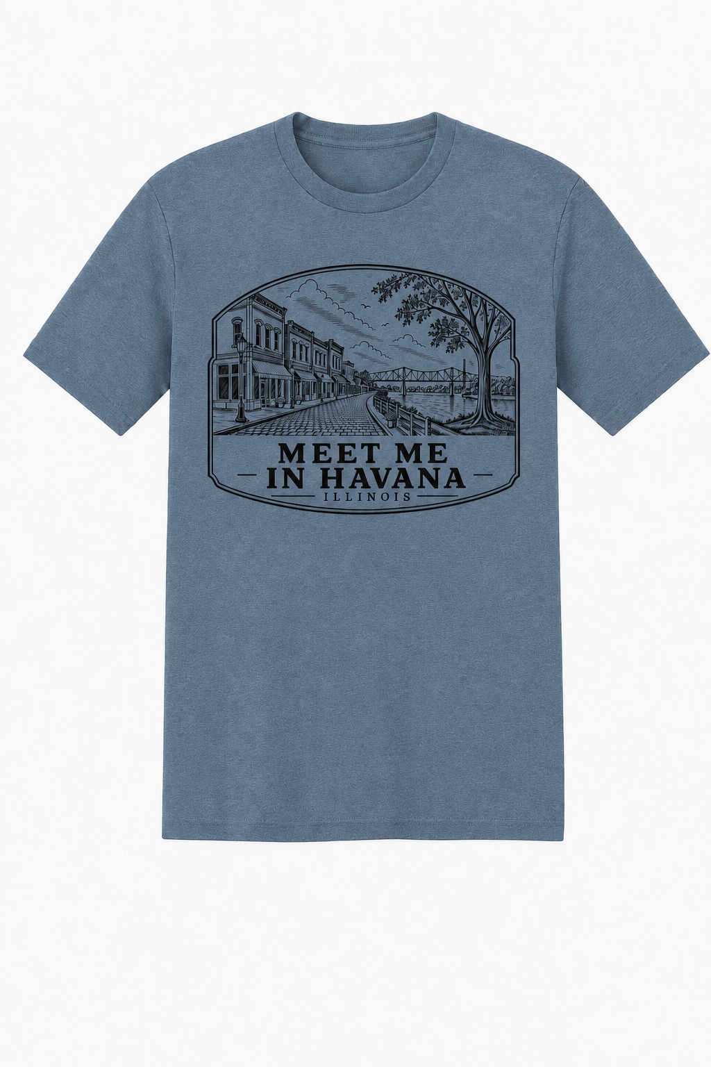 Meet Me in Havana Illinois unisex T-shirt in Flint Blue Heather