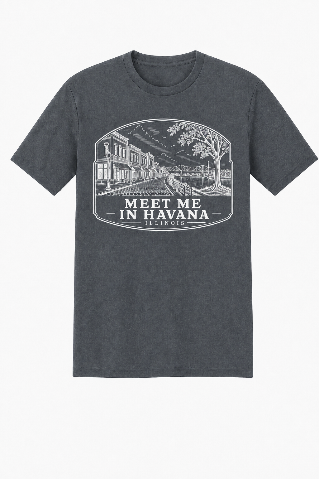 Meet Me in Havana Illinois unisex T-shirt in Storm Cloud