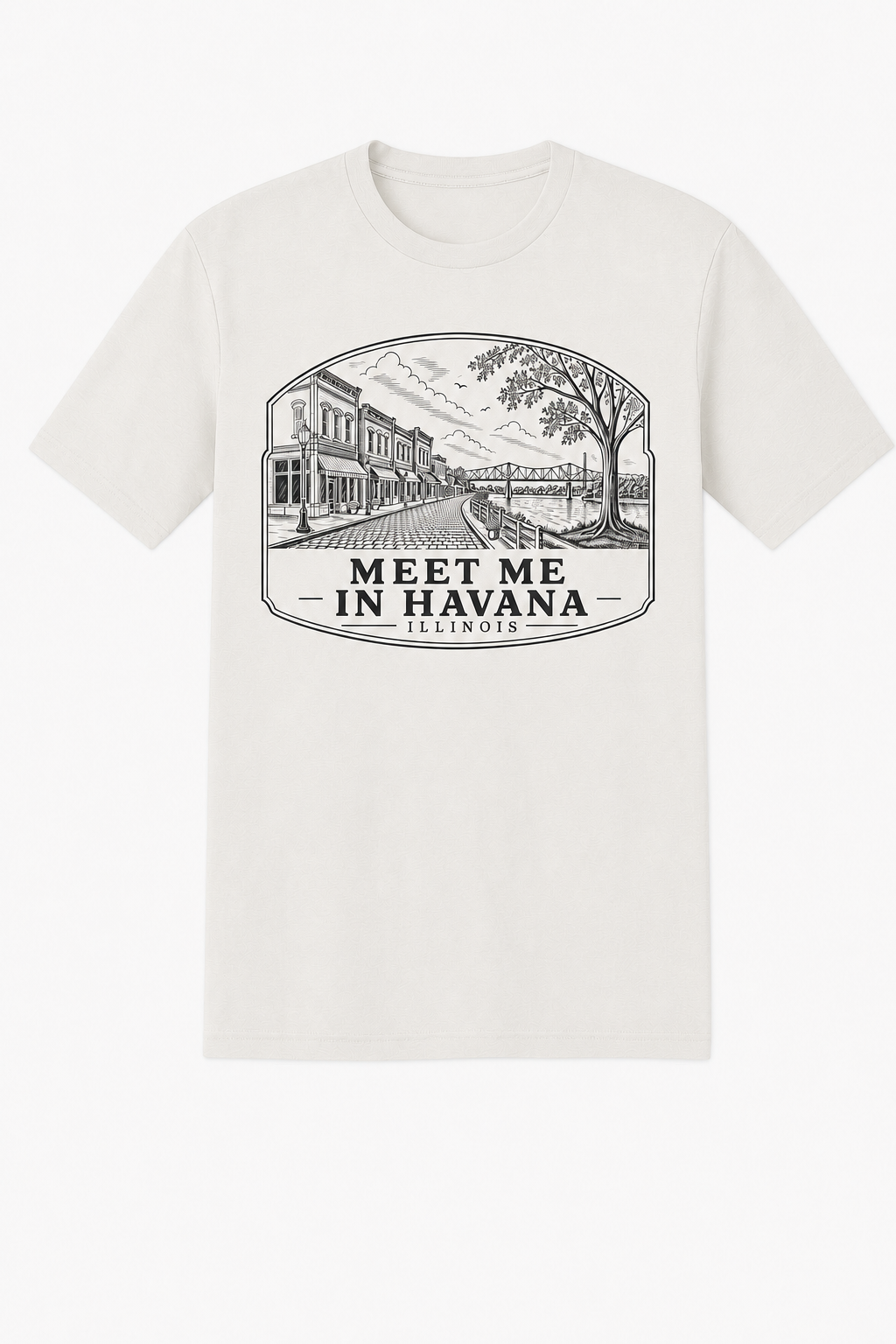 Meet Me in Havana Illinois unisex T-shirt in White Smoke