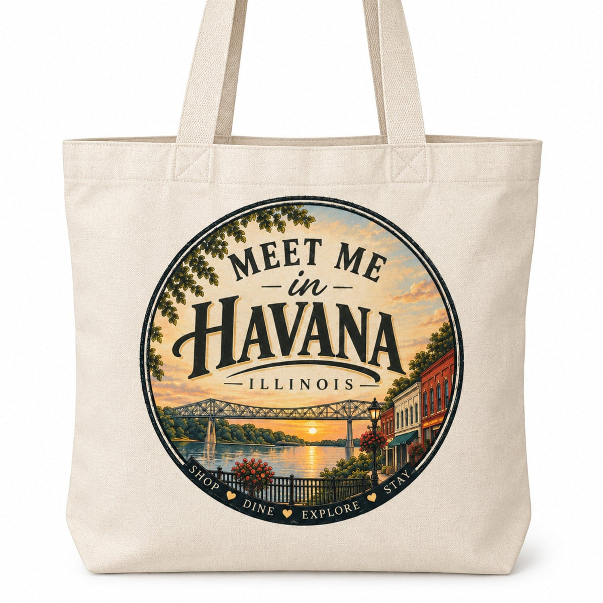Sunset design Meet Me in Havana linen tote