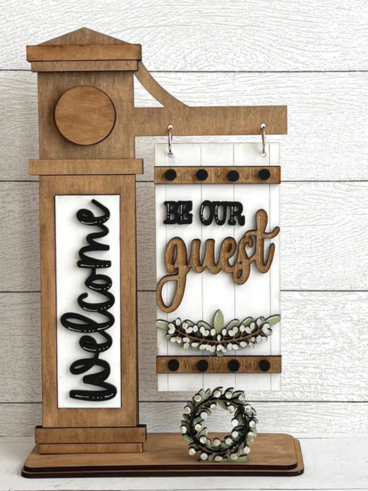 Be Our Guest Mini Sign Post workshop design