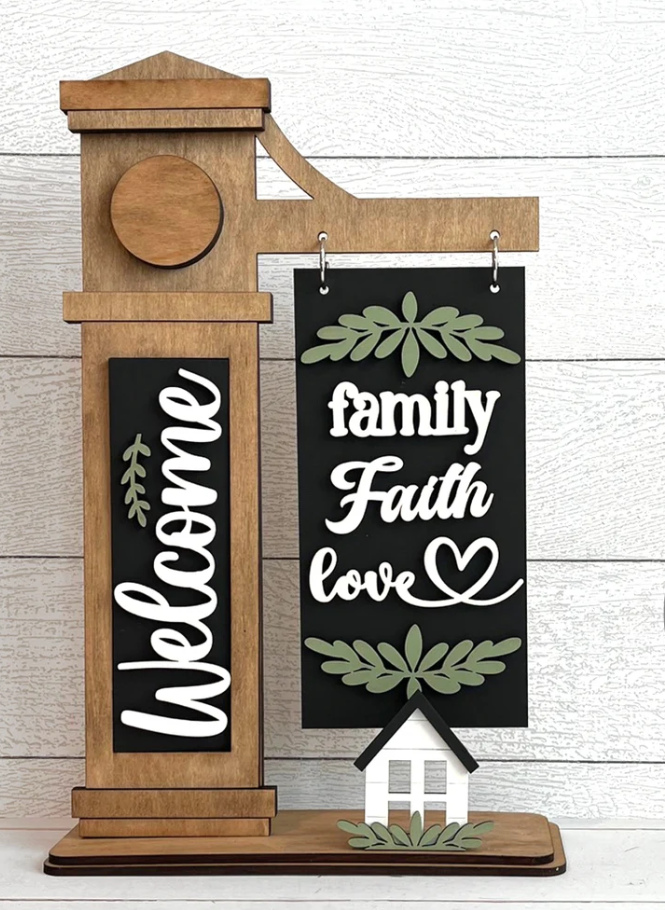 Family Faith Love Mini Sign Post workshop design