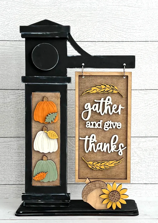 Gather and Give Thanks Mini Sign Post workshop design