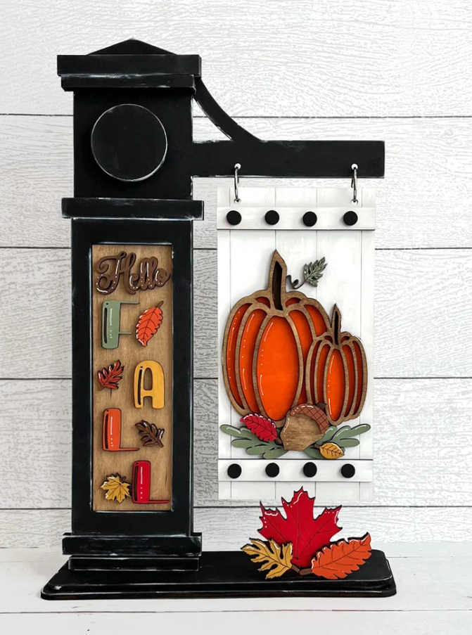 Hello Fall Mini Sign Post workshop design