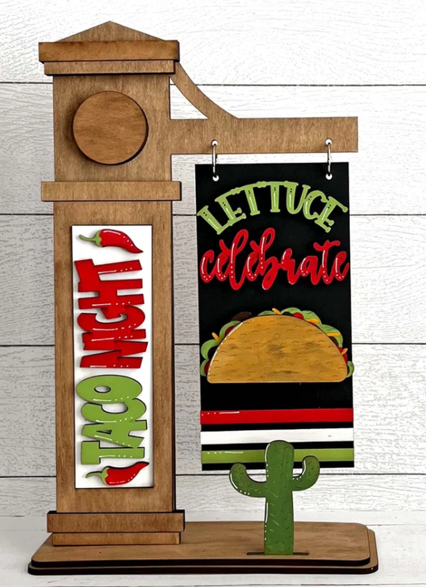 Taco Night Mini Sign Post workshop design