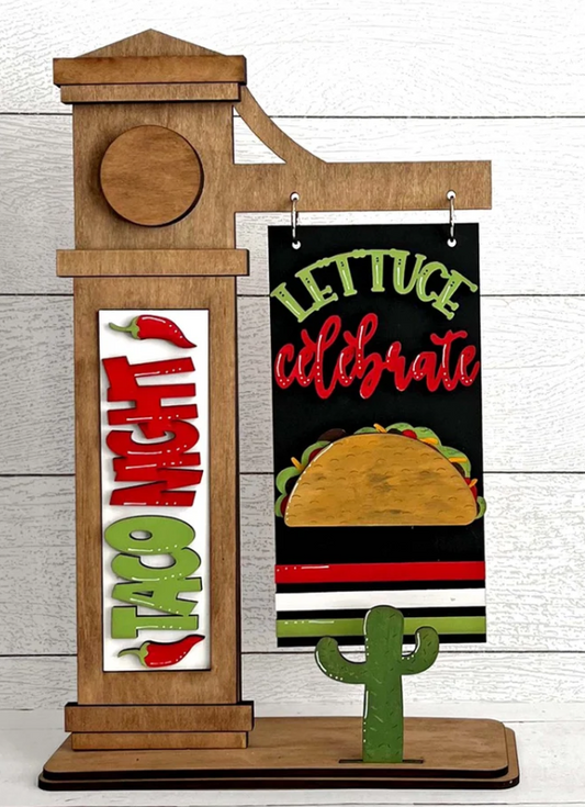 Taco Night Mini Sign Post workshop design