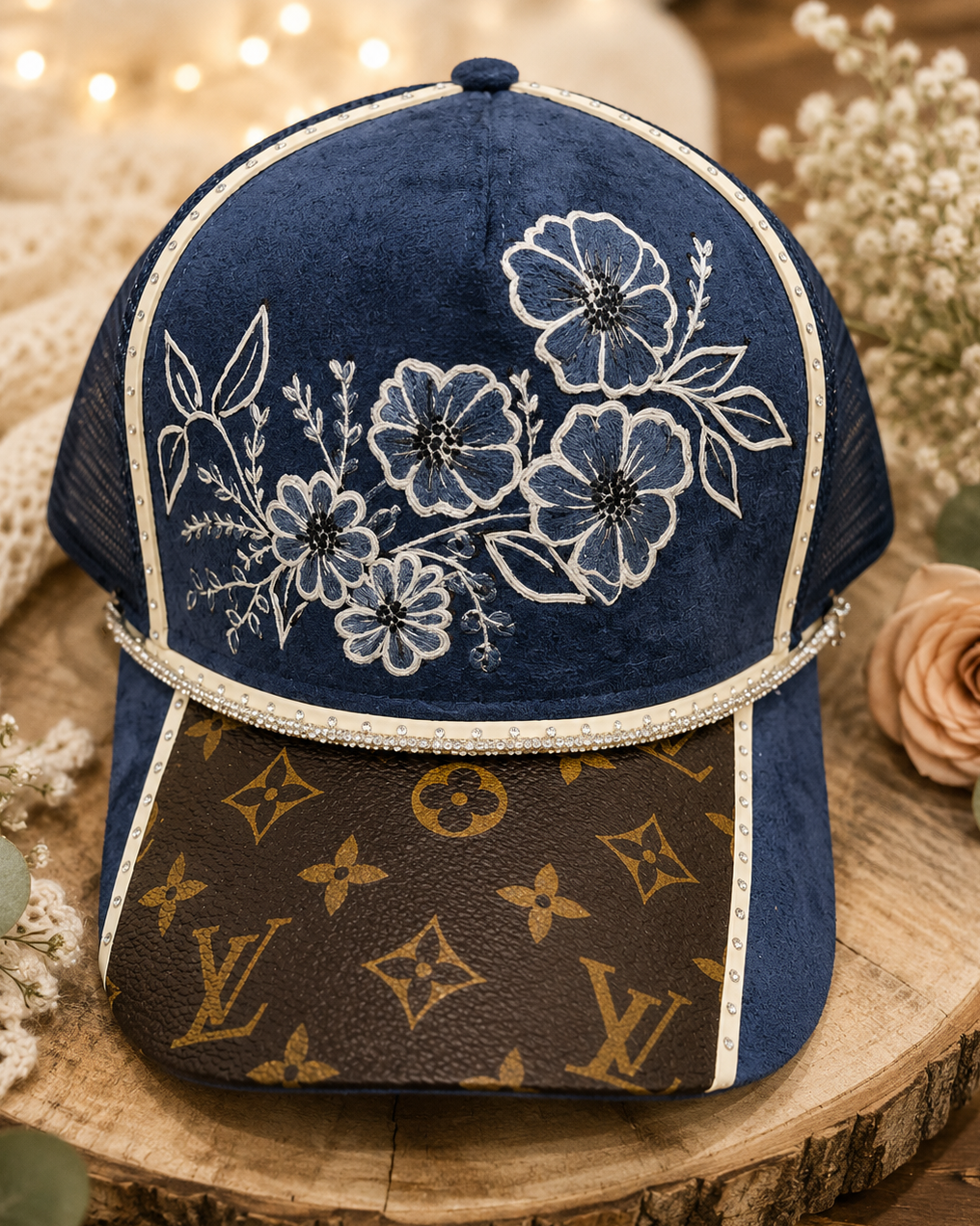 Midnight Bloom Trucker Hat