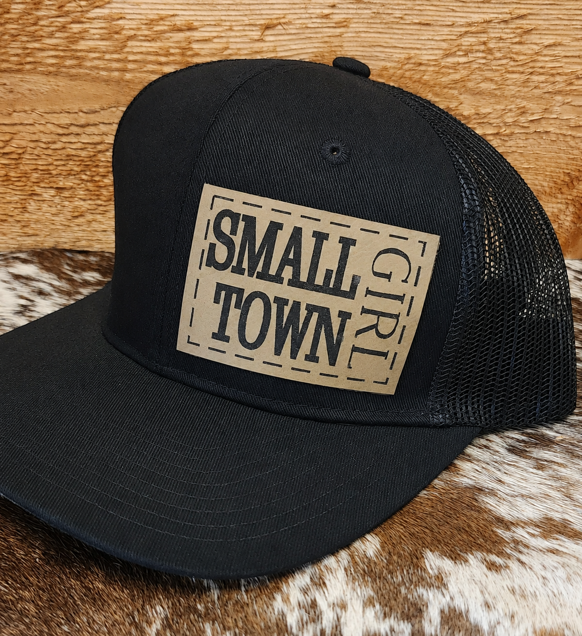 Small Town Girl custom patch adjustable snapback hat